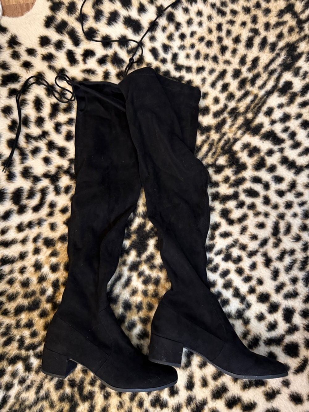 Chinese Laundry Black Over-the-Knee Lace-Up Boots